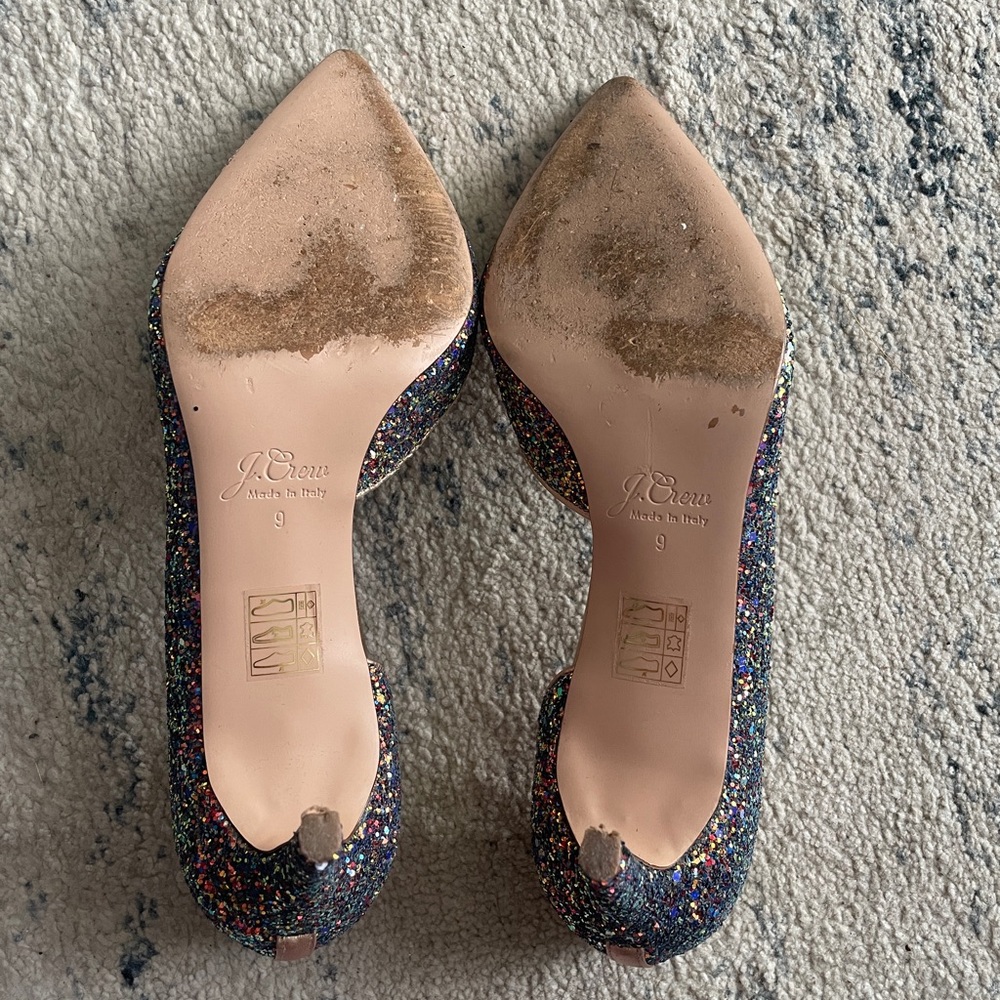 J.Crew Size 9 Glitter Multicolor Colette D’Orsay Heels - Picture 5 of 5